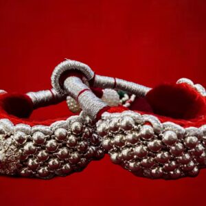 Handcrafted Silver Beaded Bangle Set